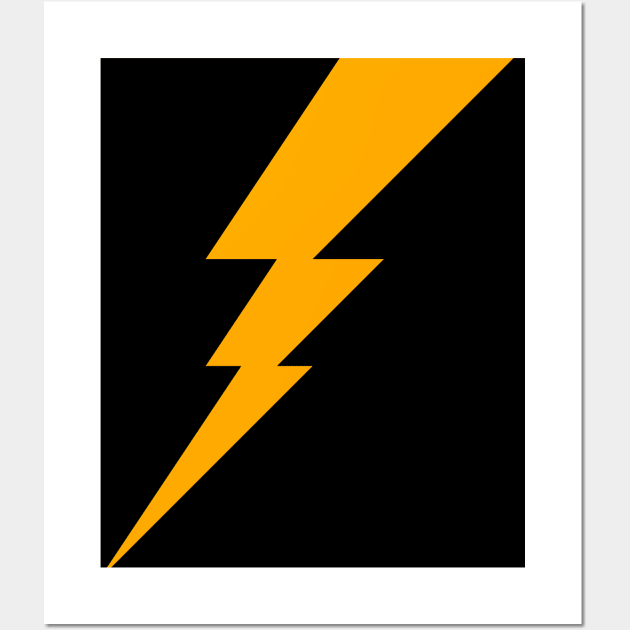 Lightning Bolt geometric Yellow Symbol Wall Art by TMBTM